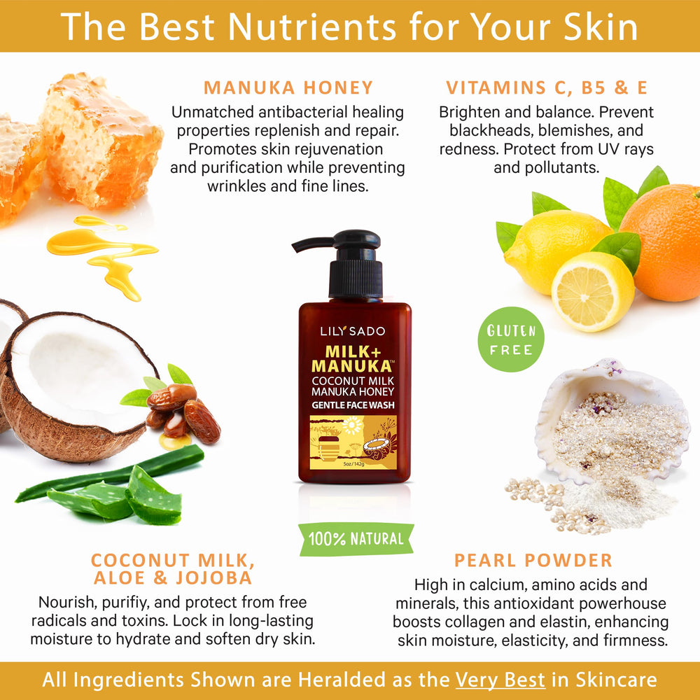 Gel texture of LILY SADO Milk+Manuka for smooth skin.