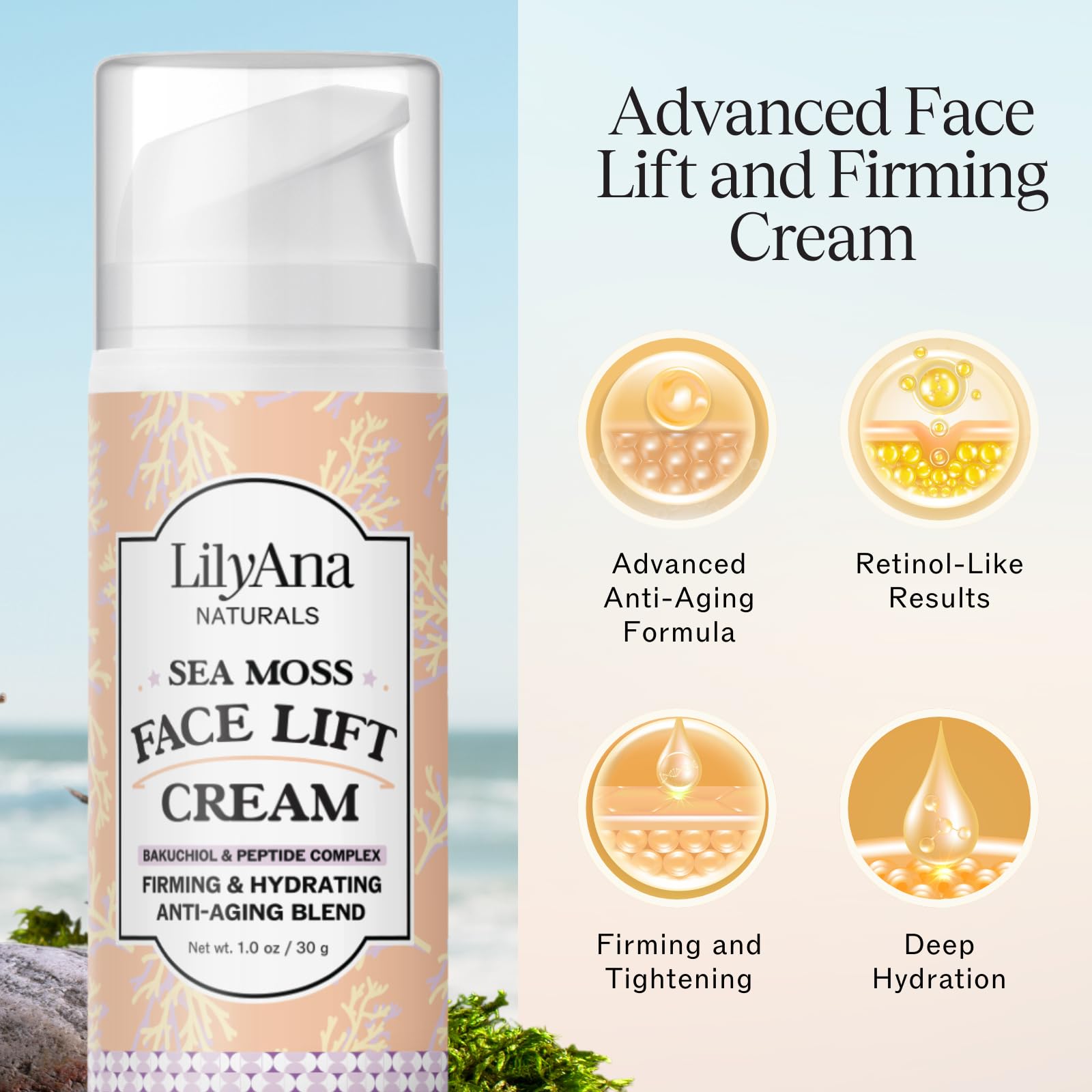 LilyAna Naturals hydration close-up reveals plump, moisturized skin after application