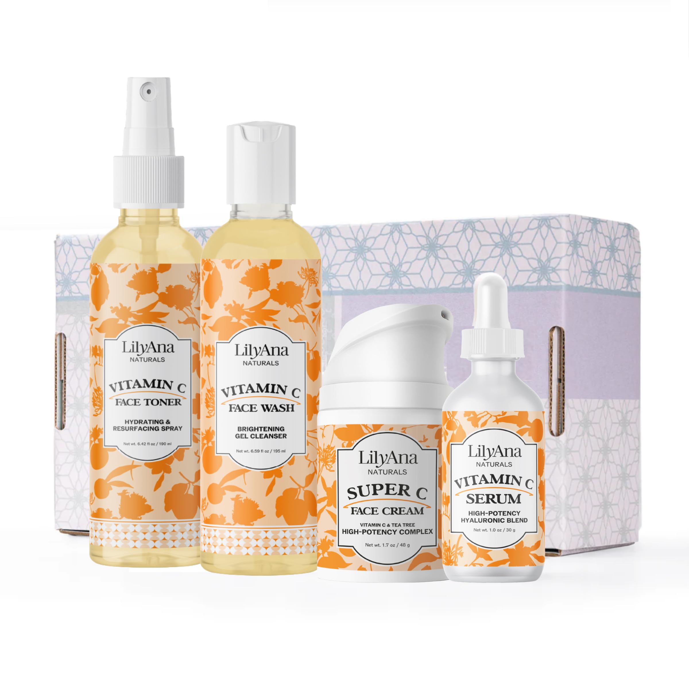 LilyAna Naturals Vitamin C Gift Set box for daily skincare and gifting