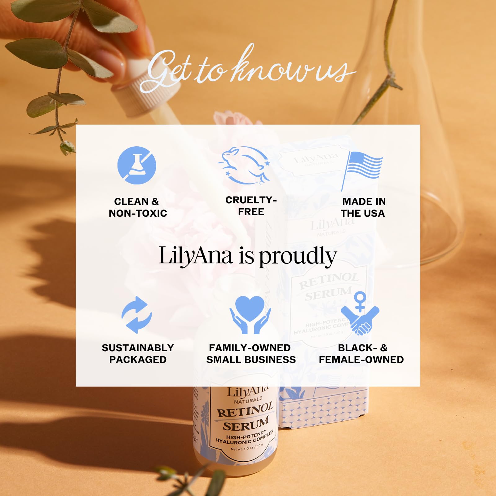 LilyAna Naturals ingredients list visible on product label