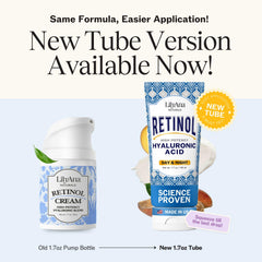 LilyAna Naturals retinol cream label – premium packaging highlighting key ingredients.