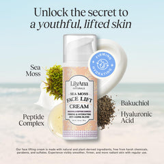 LilyAna Naturals peptide complex close-up highlights elasticity support for smoother skin