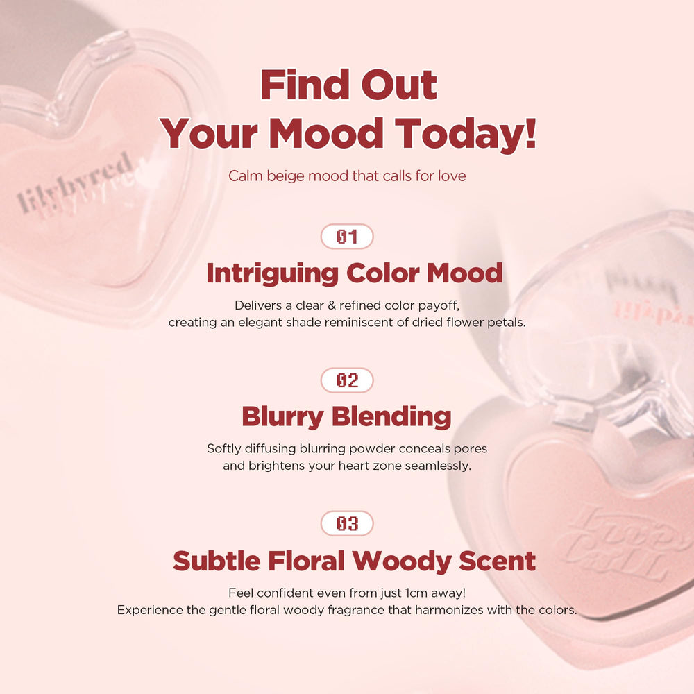 Close-up of blurring powder delivering a smooth, poreless-looking cheek finish.
