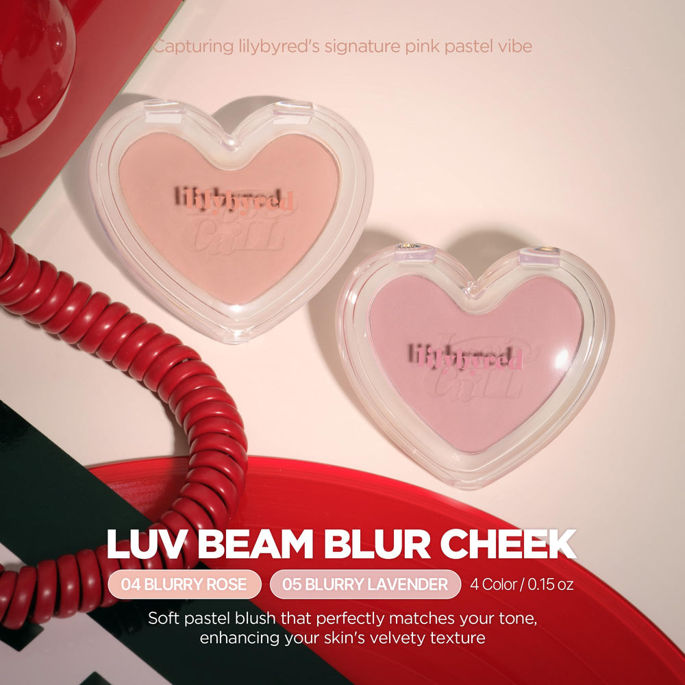 Pastel shade swatch from Lilybyred Luv Beam Blur Cheek showing natural, buildable color.