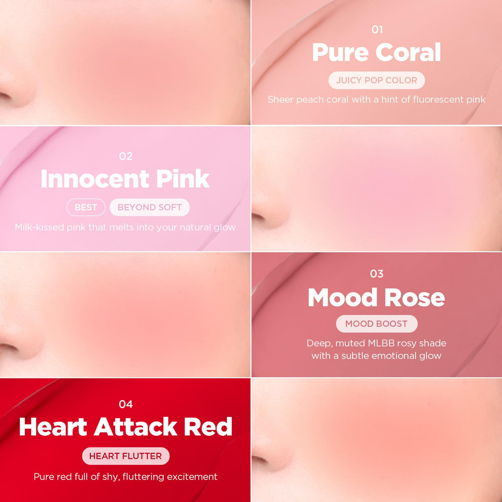Lilybyred Luv Beam Cheek Balm applies on cheeks eyes and lips for cohesive looks.