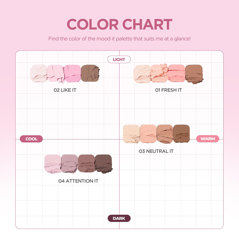 Lilybyred Mood It Palette softly buildable color layers for refined finish.