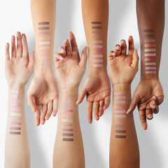 Matte and shimmer swatches from lilybyred Mood Keyboard showcase versatile finishes.