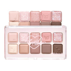 The lilybyred Mood Keyboard palette open swatches reveal matte, shimmer, and jelly glitter finishes.
