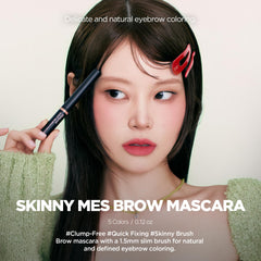 Lilybyred Skinny Mes Brow Mascara delivers a clump-free, smooth finish for natural-looking brows.