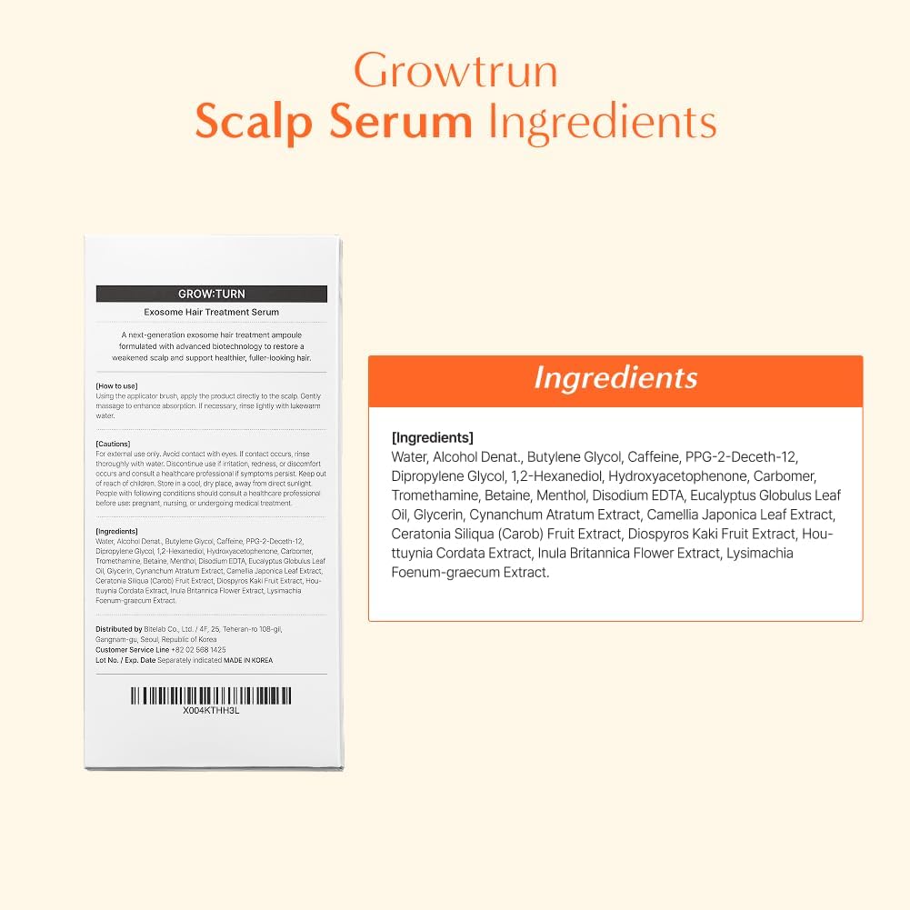 Korean-inspired GROWTURN hair care routine option with built-in brush