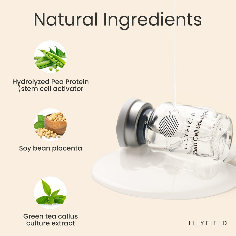 LILYFIELD Soy bean placenta depiction suggesting clarifying and resilient skin benefits.