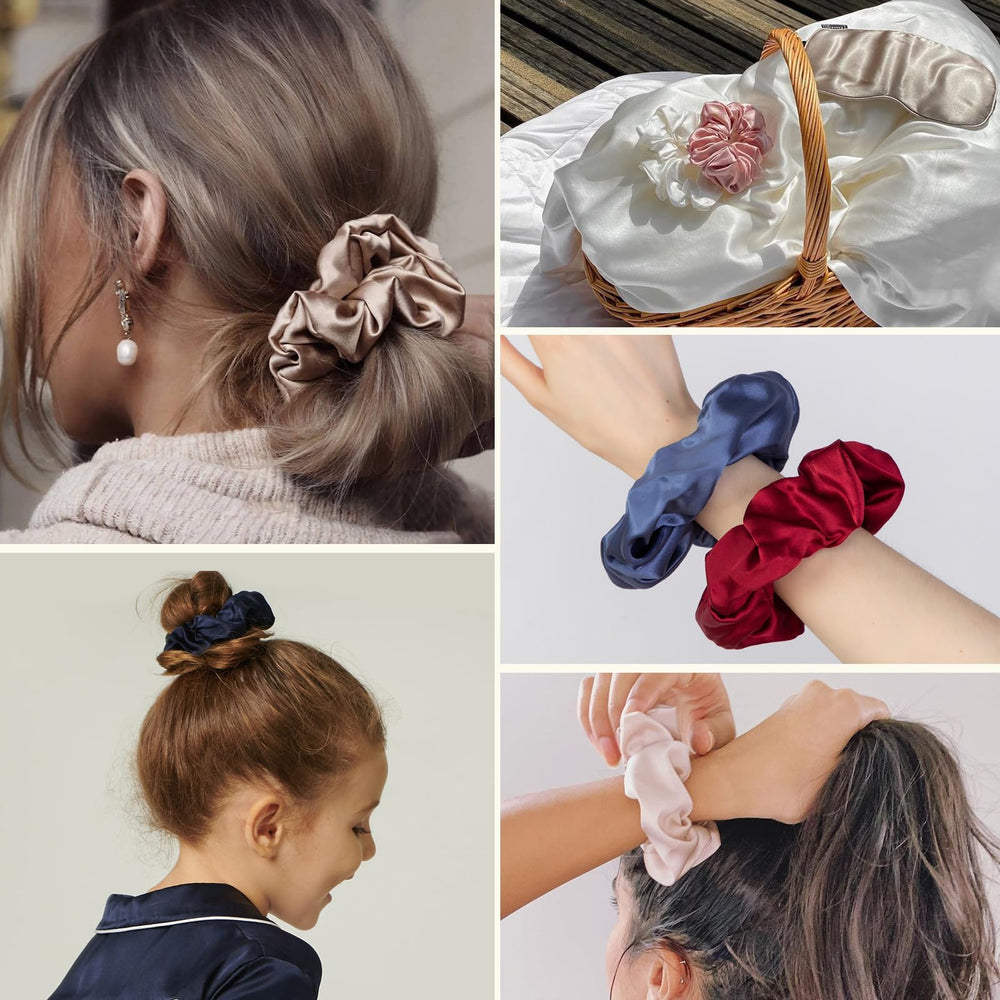 LilySilk silk hair scrunchie for braids enhances style without pulling hair.