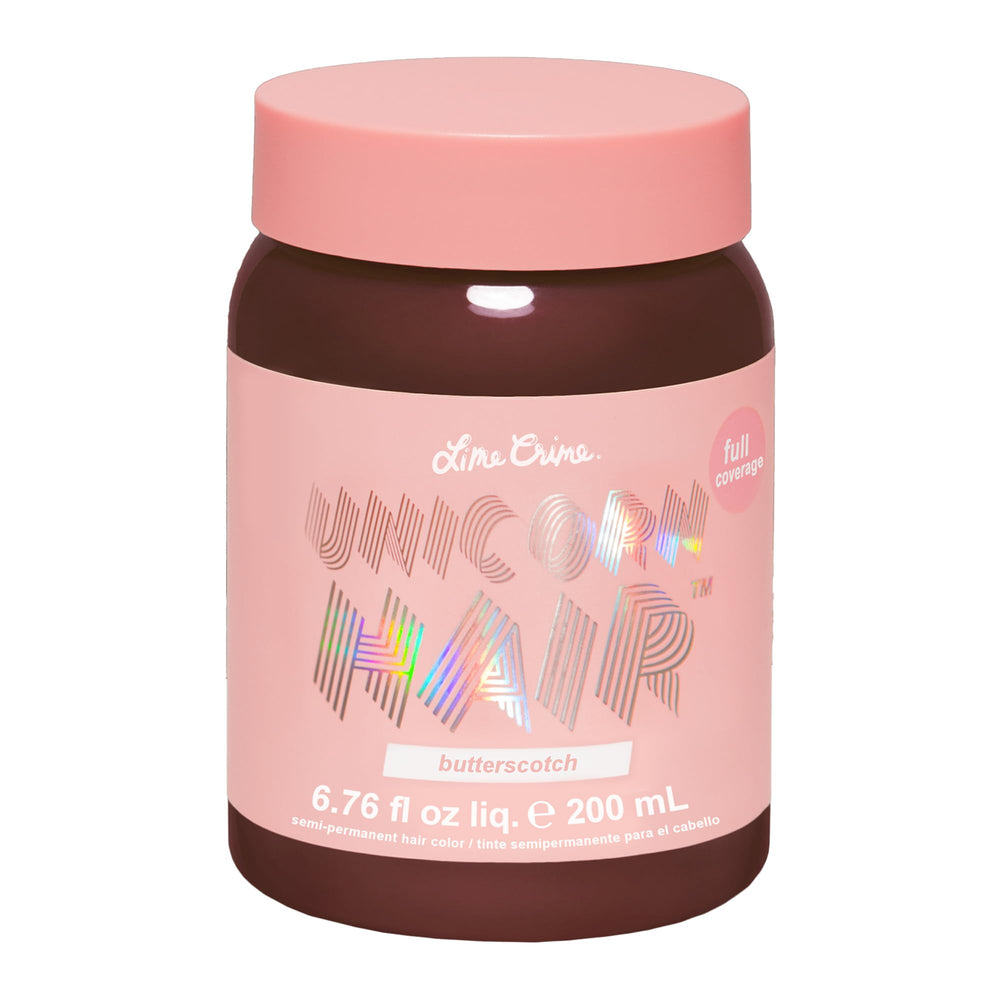 Lime Crime Butterscotch dye bottle for vibrant at-home color transformation