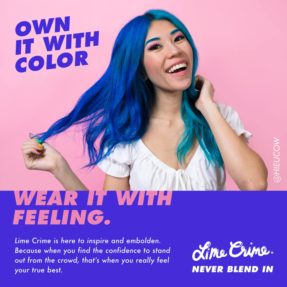 Lime Crime damage-free formula helps moisturize while depositing color.