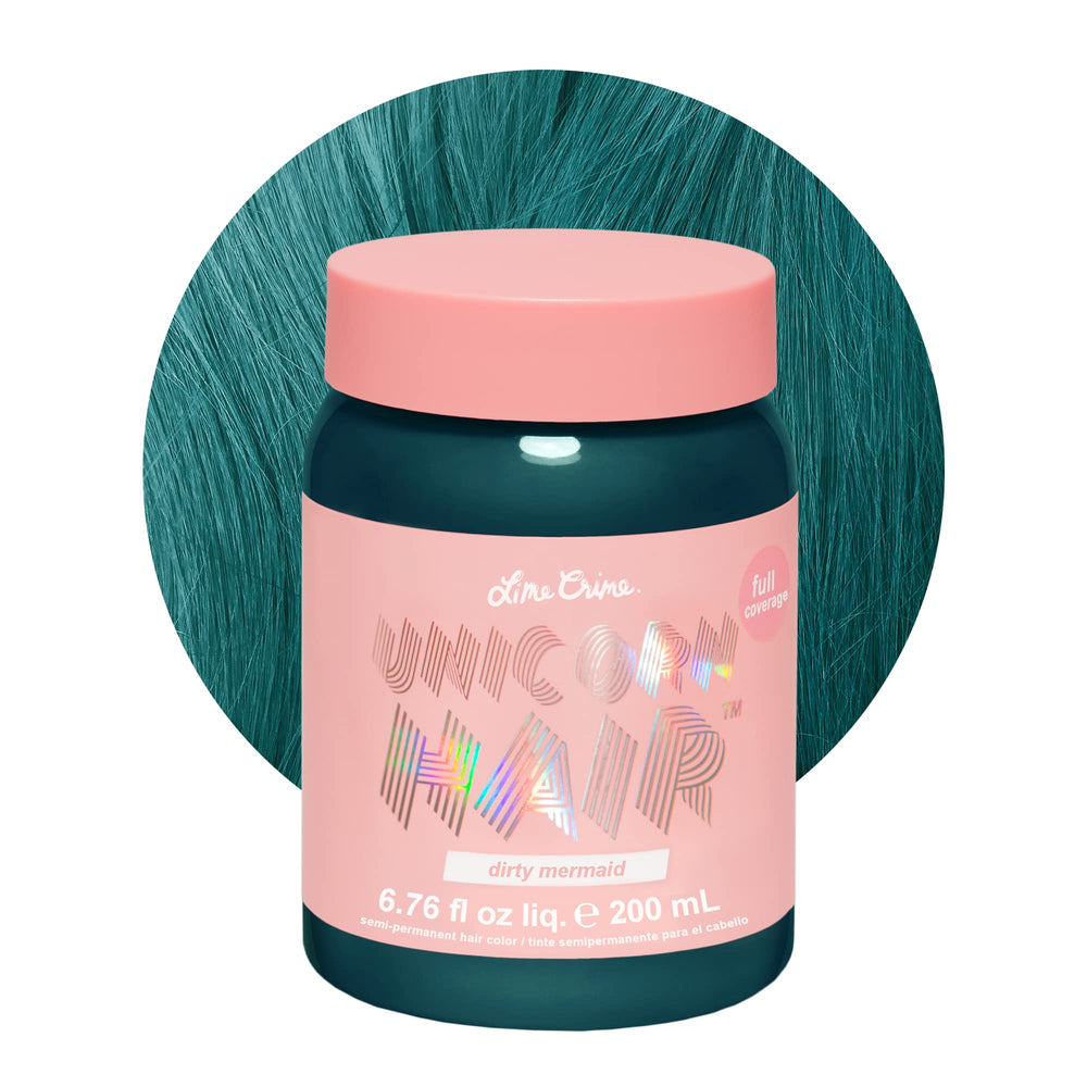 Lime Crime Dirty Mermaid bottle pour shows easy application and vibrant color payoff.