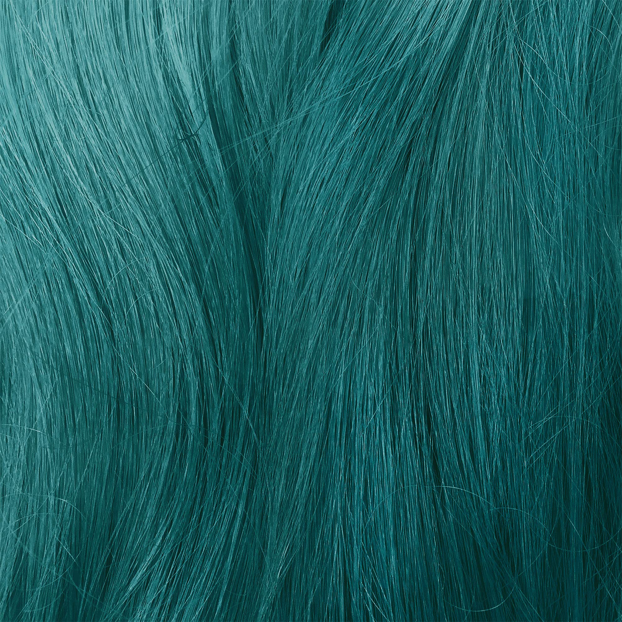 Lime Crime Dirty Mermaid seafoam hair after color delivers vivid, head-turning results.