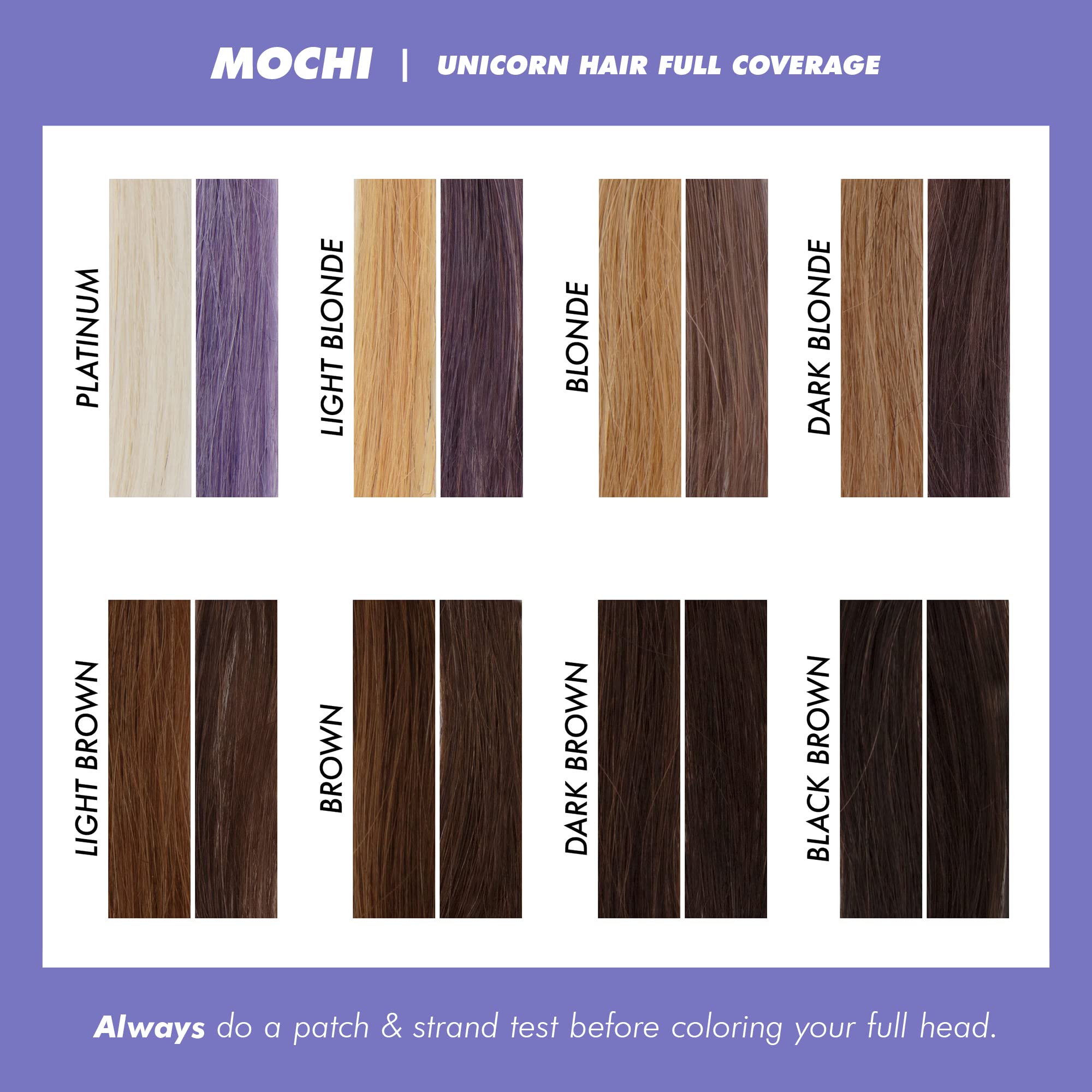 Lime Crime Mochi on pre-lightened hair reveals lavender transformation on platinum tones.