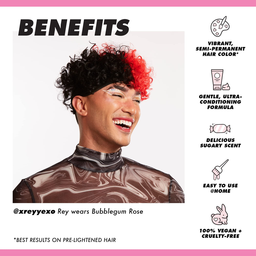Lime Crime Unicorn Hair dye packaging highlights vegan, cruelty-free color.