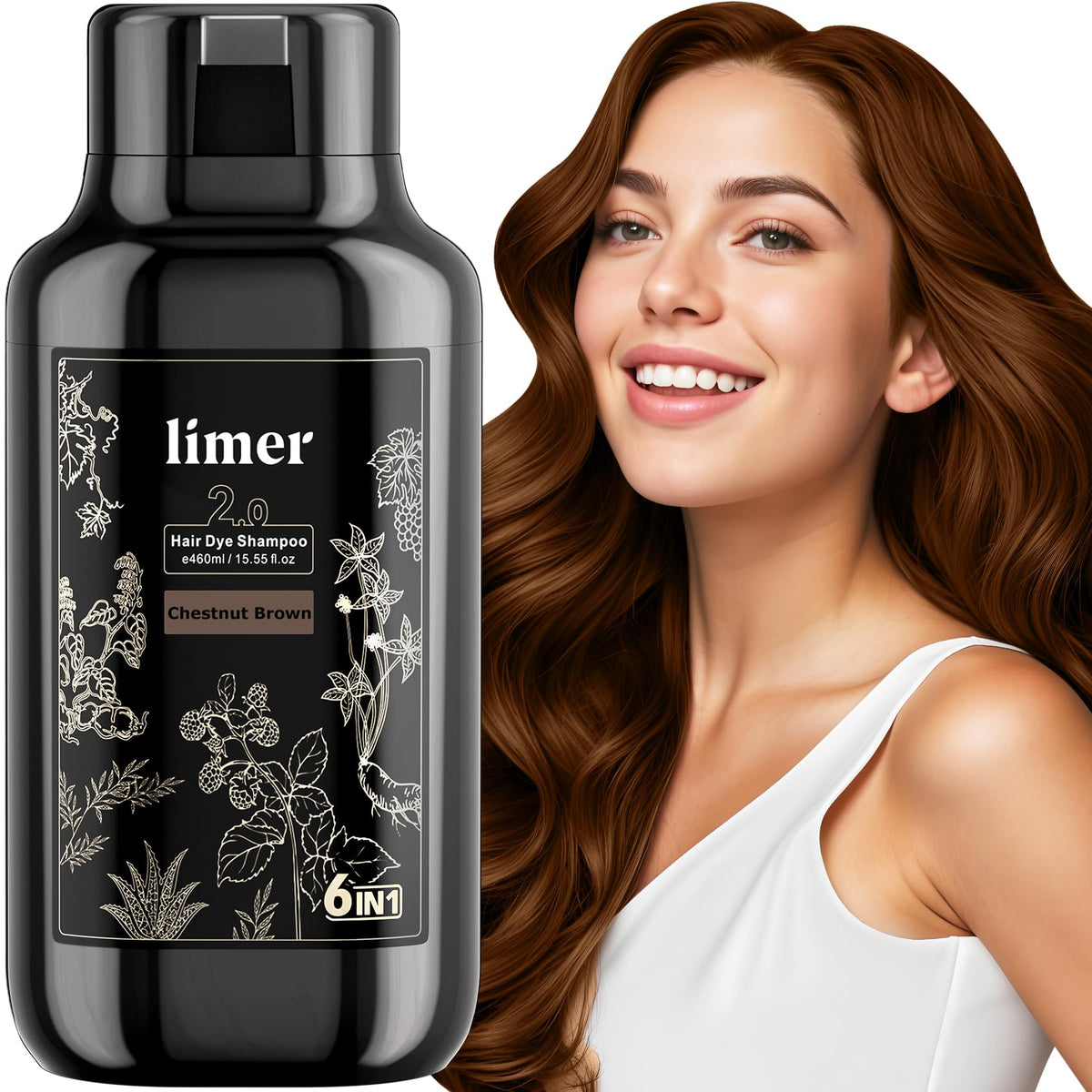 Limer hair dye shampoo bottle-pump for easy, mess-free application