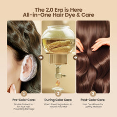 Limer hair dye shampoo gray-coverage demo on roots for smooth tone