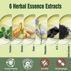 Herbal blend visuals of ginger and ginseng supporting hair during color
