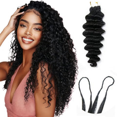Limited Beauty deep wave knotless extensions 18inch blend seamlessly with natural hair.