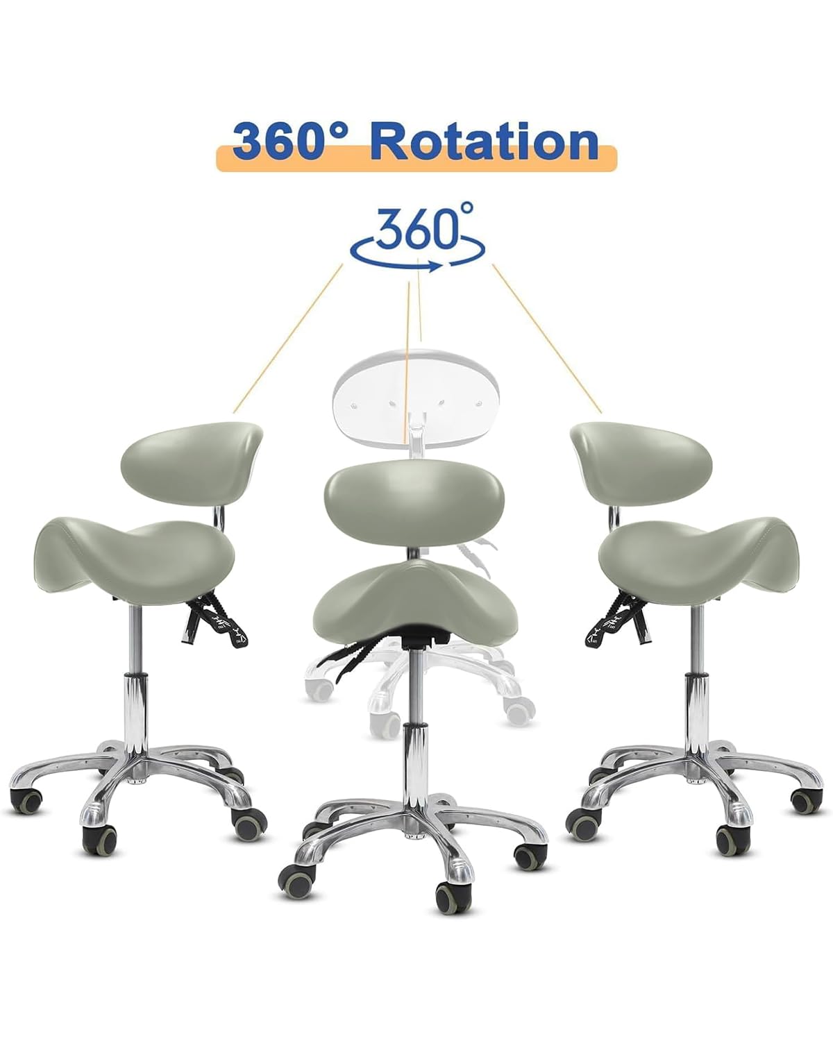 Adjustable pneumatic height lets you tailor seating to your height and task