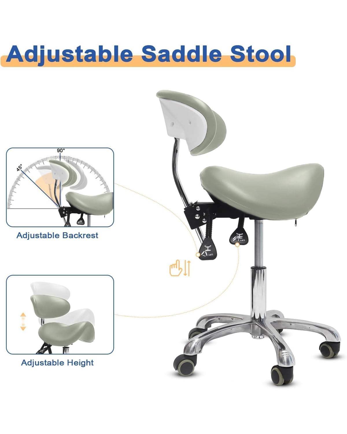 Durable PU leather upholstery with molded sponge maintains shape during long shifts