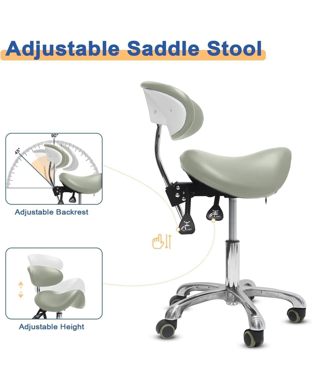 Durable PU leather upholstery with molded sponge maintains shape during long shifts