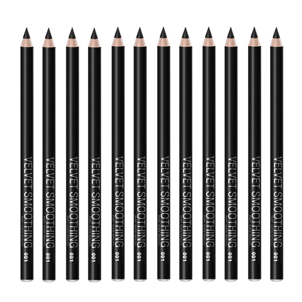 Linble black eyeliner pencil set packshot showing 12 pencils for defined eyes