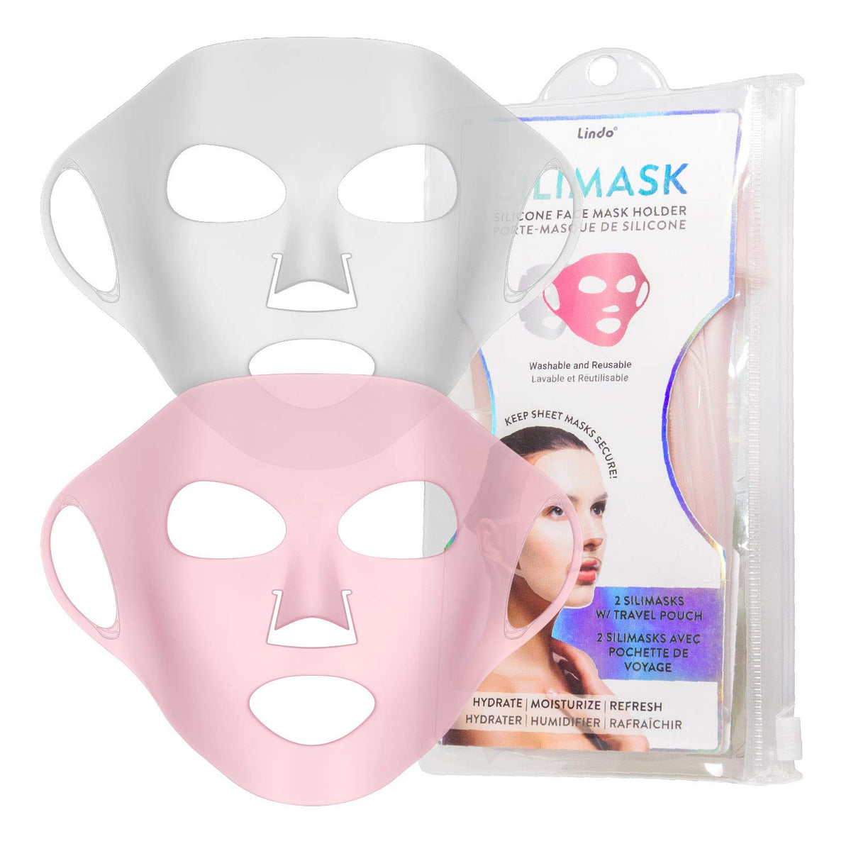 Lindo Silimask on the face preventing sheet mask slippage during skincare.