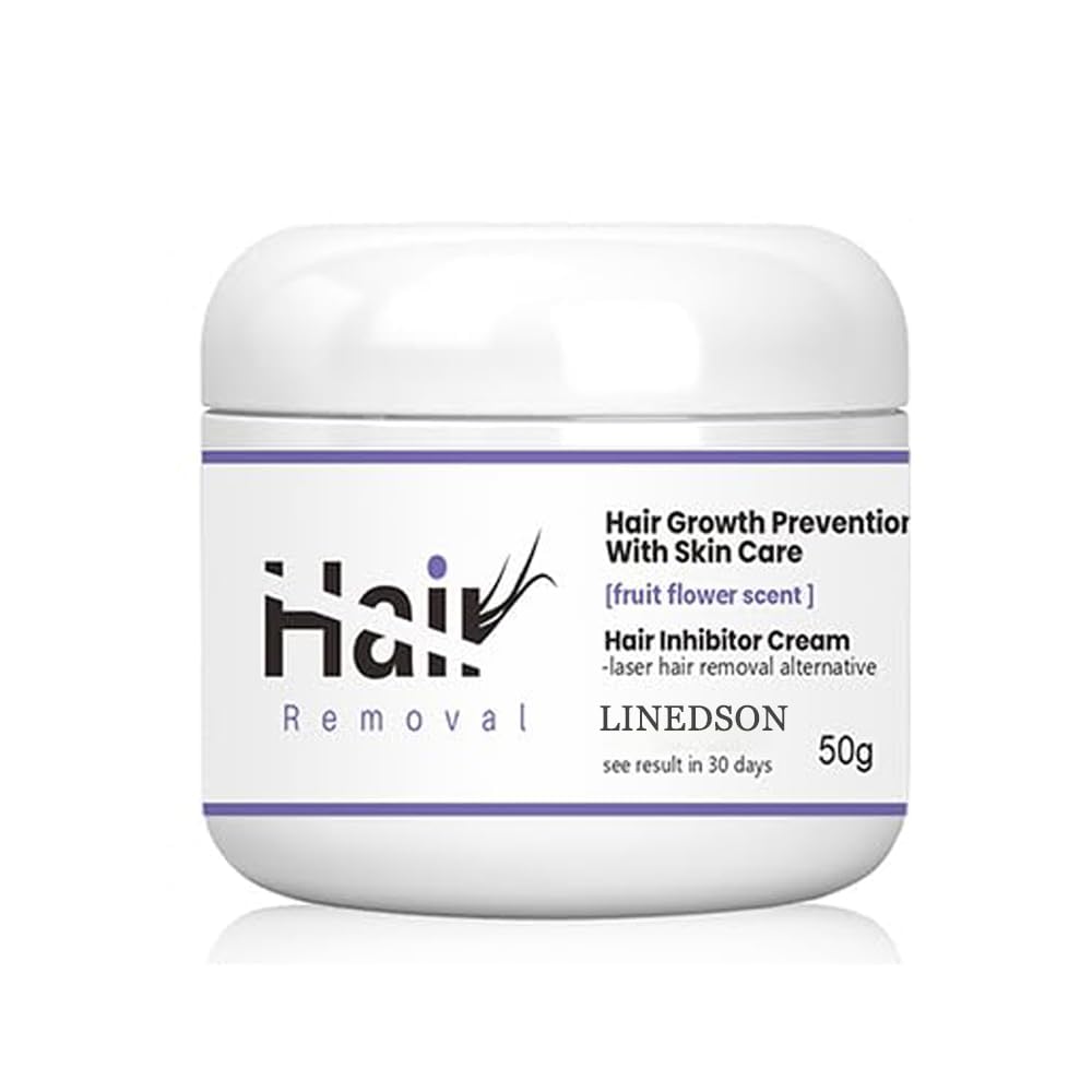LINEDSON facial hair inhibitor cream packaging for convenient 50g use