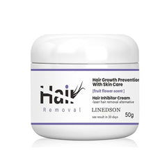 LINEDSON facial hair inhibitor cream packaging for convenient 50g use