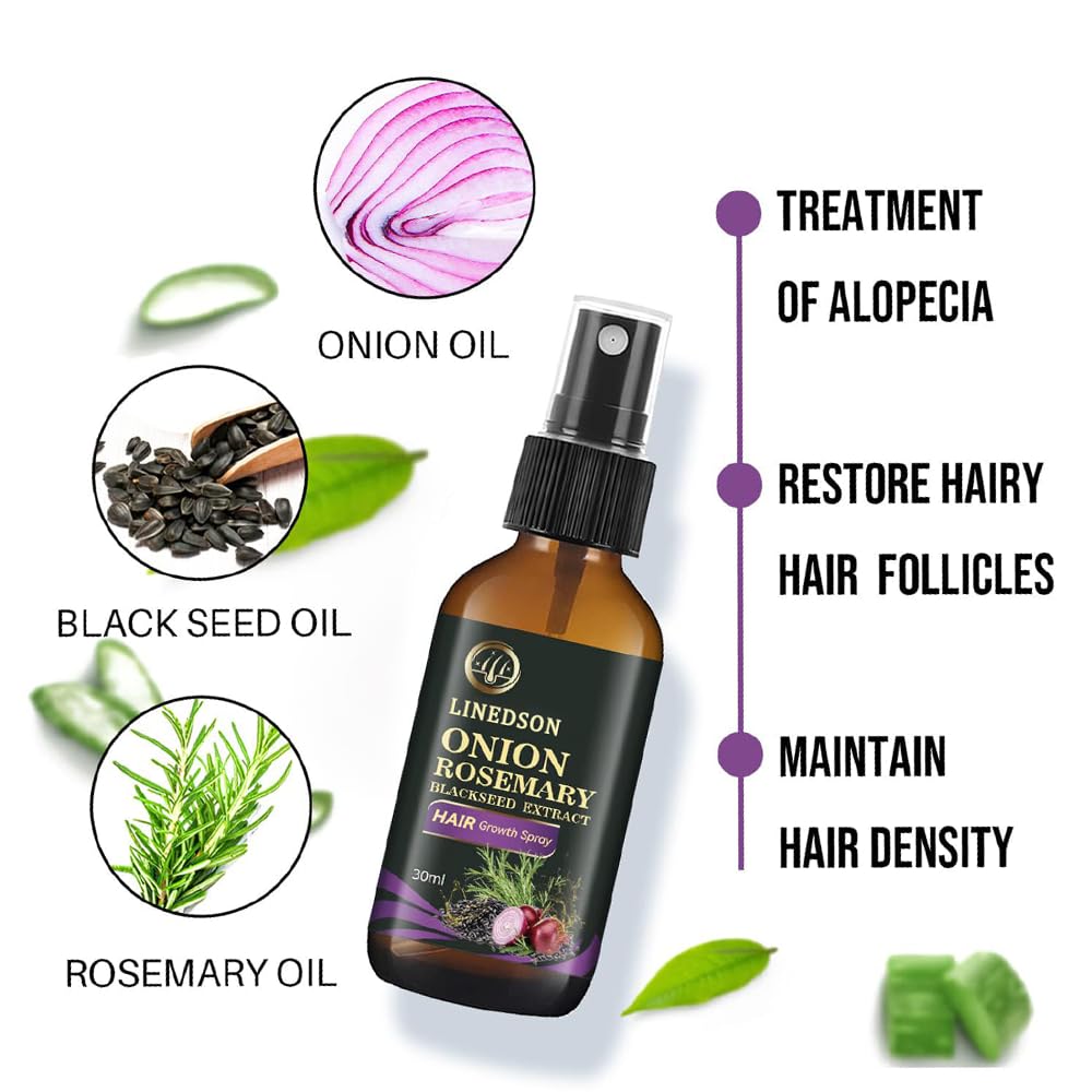LINEDSON applying spray on scalp for even distribution.