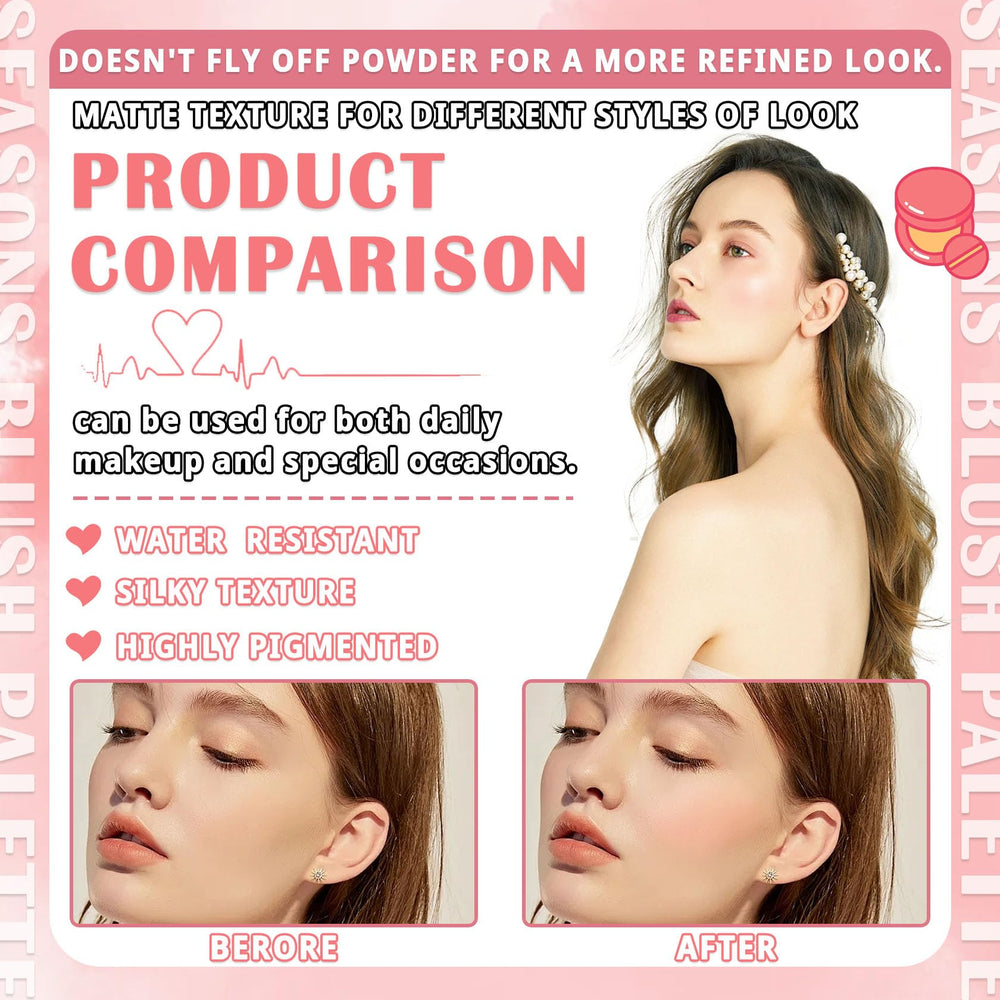 LingHaoLH matte silky blush texture enables smooth, blendable application.