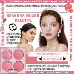 LingHaoLH blush palette shades close-up in rose tones for day to night looks.