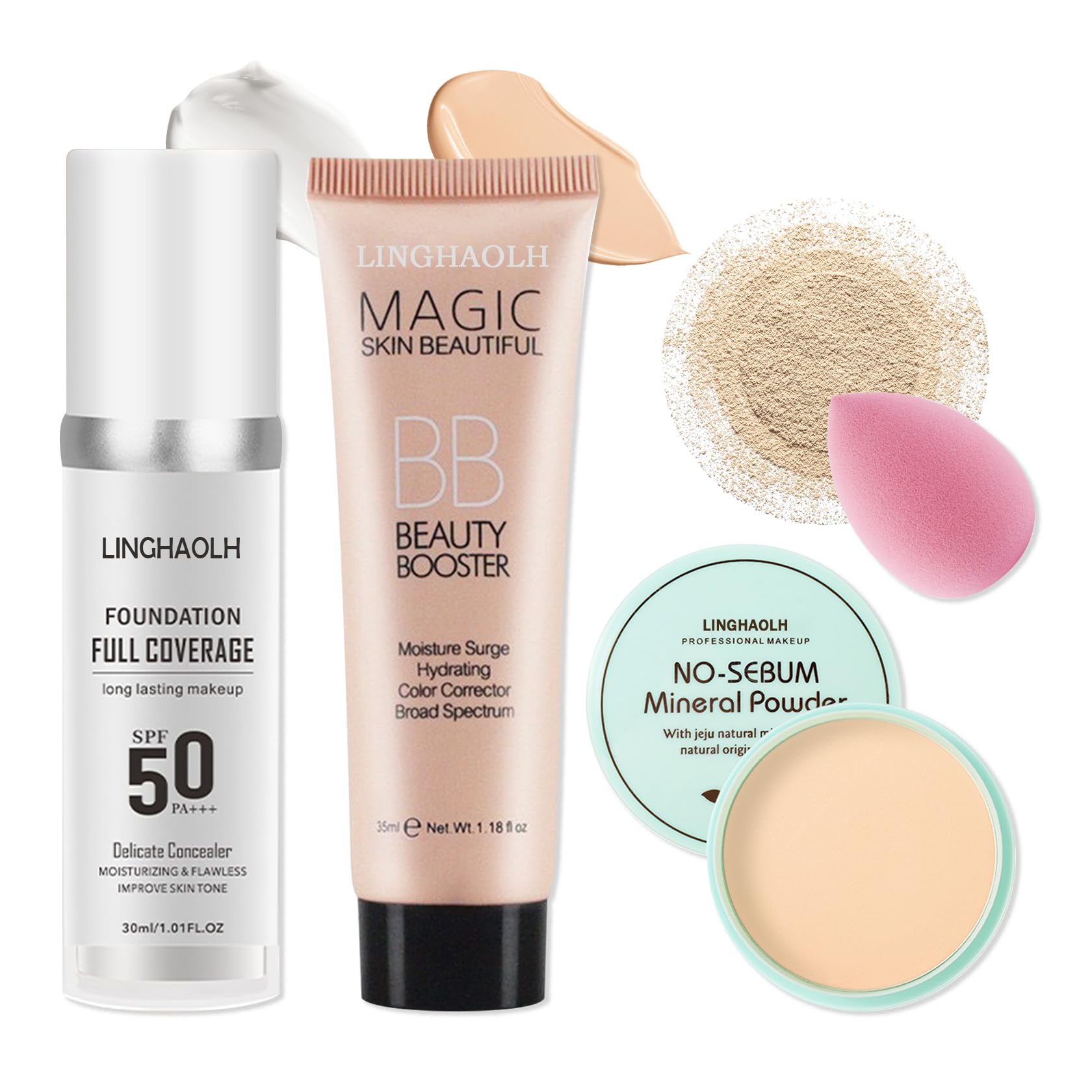 LingHaoLH color changing foundation bottle adapting to skin tone for natural coverage.