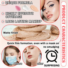 LingHaoLH makeup sponge included for easy blending and soft application.