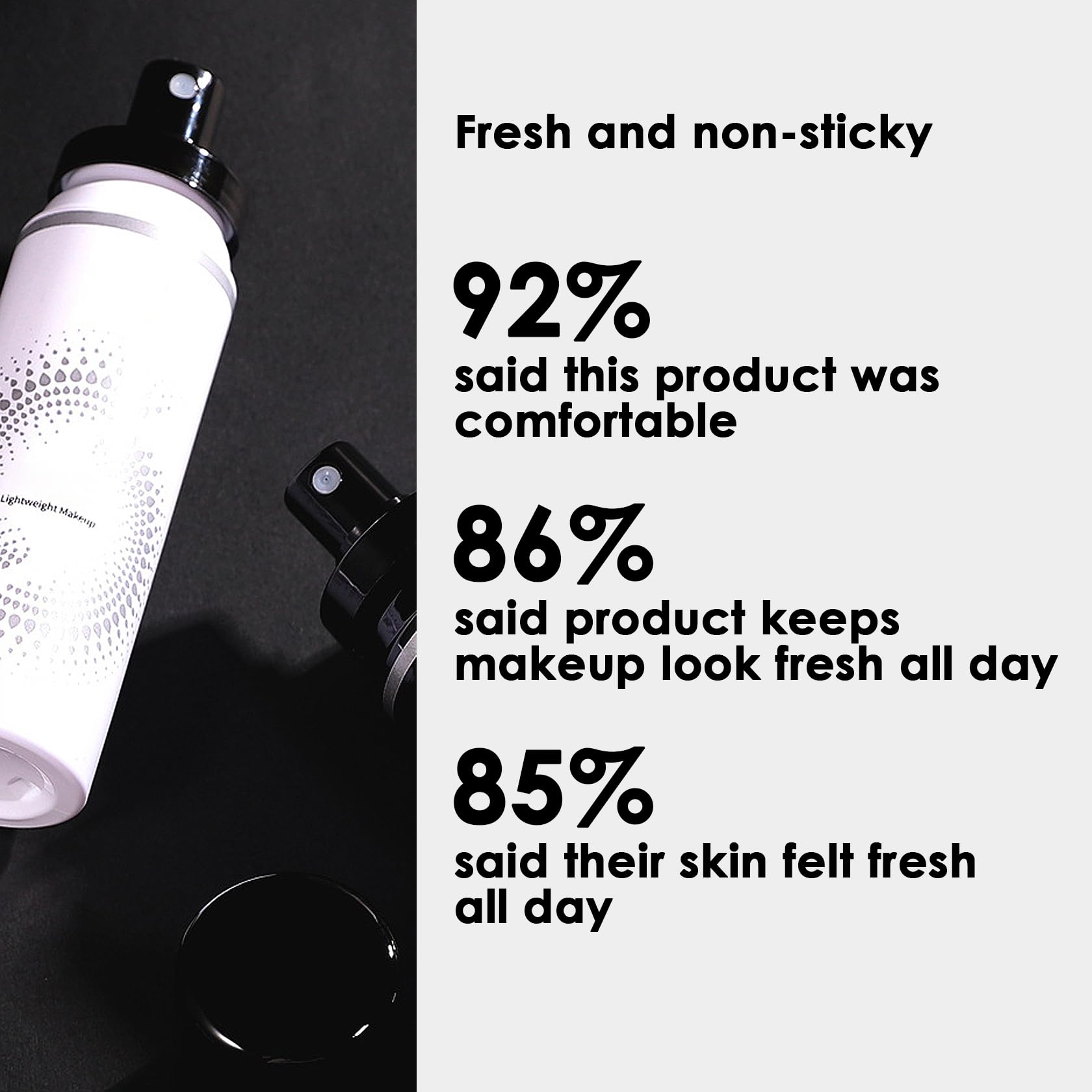 Mist application close-up reveals a fine, refreshing spray for hydration