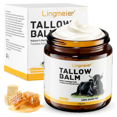 Lingmeier whipped tallow balm on face application shows deep hydration without greasiness