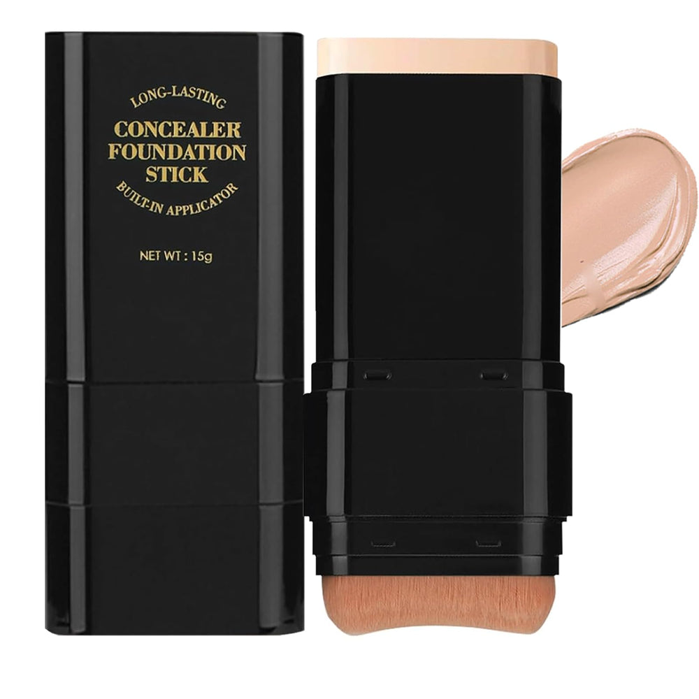 Lingyun concealer foundation stick with built-in brush for precise, full coverage.