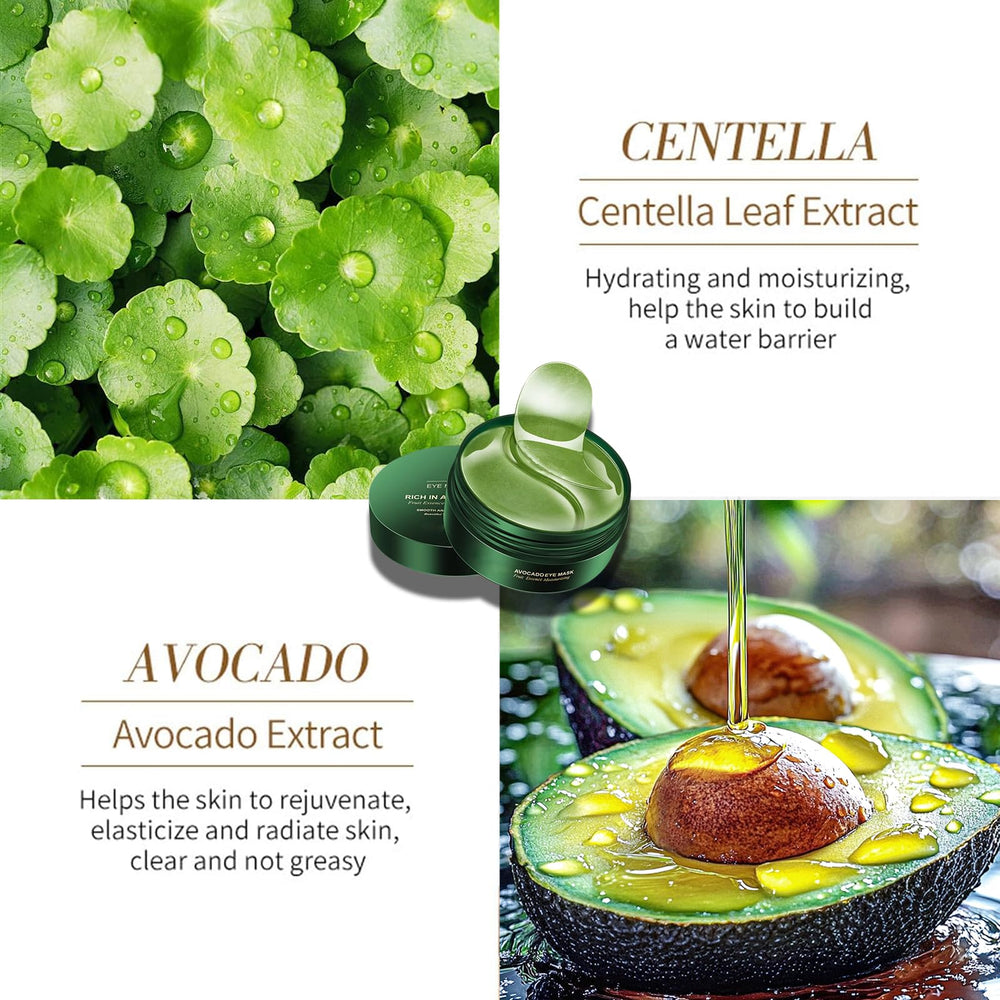 Lingyun Avocado Eye Mask being used on forehead for potential smoothing.