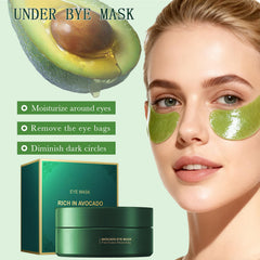 Lingyun Avocado Eye Mask packaging back shows ingredients and usage.