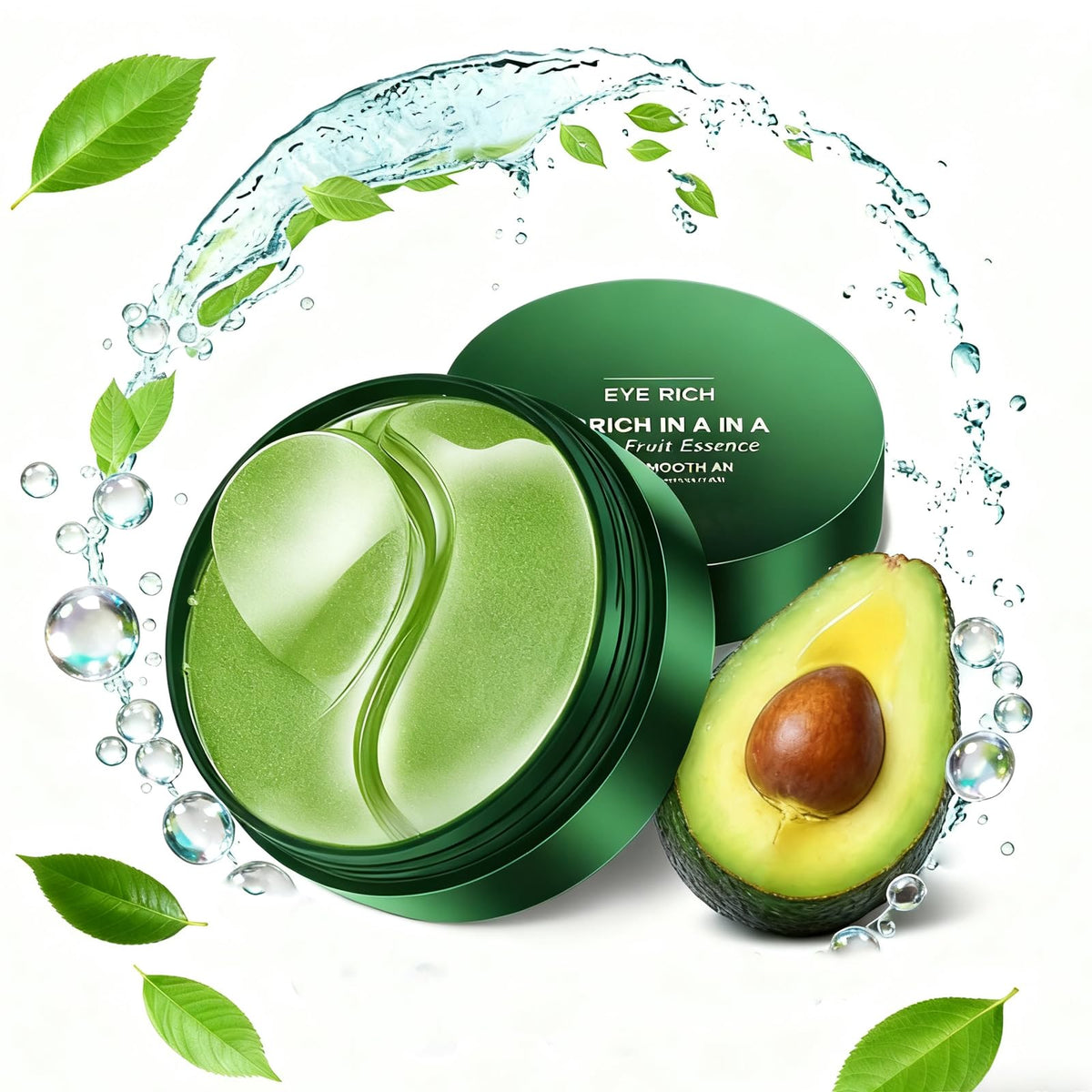 Lingyun Avocado Eye Mask packaging front highlights revitalizing under-eye care.
