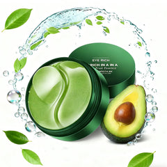 Lingyun Avocado Eye Mask packaging front highlights revitalizing under-eye care.