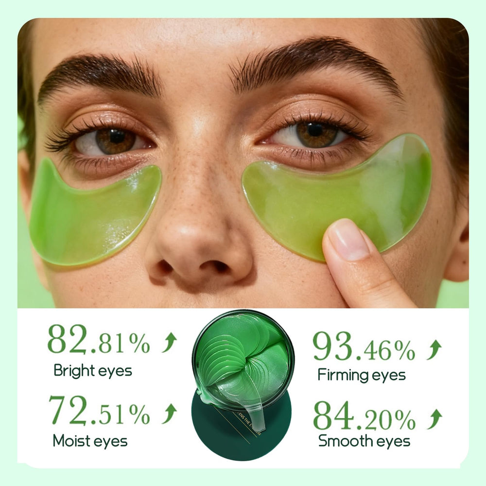 Lingyun Avocado Eye Mask applied around under-eye area for care.