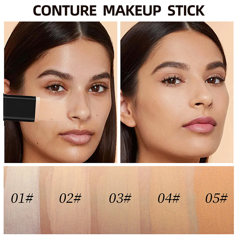 Lingyun full-coverage stick swatches on skin for even tone.