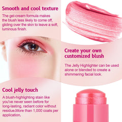 Lingyun jelly blush on eyelids showing multi-use color application