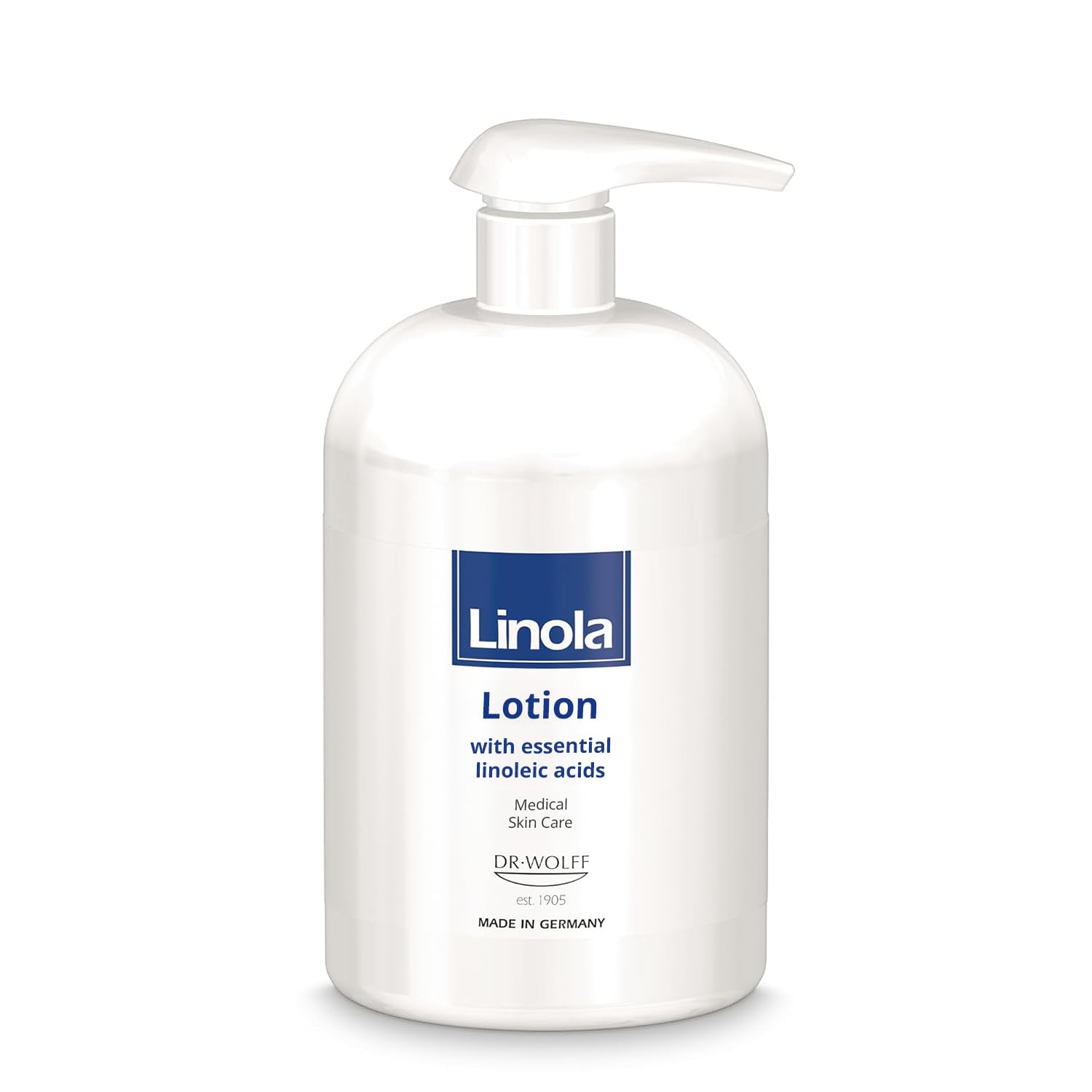 Linola Lotion bottle front shows daily hydration for dry skin