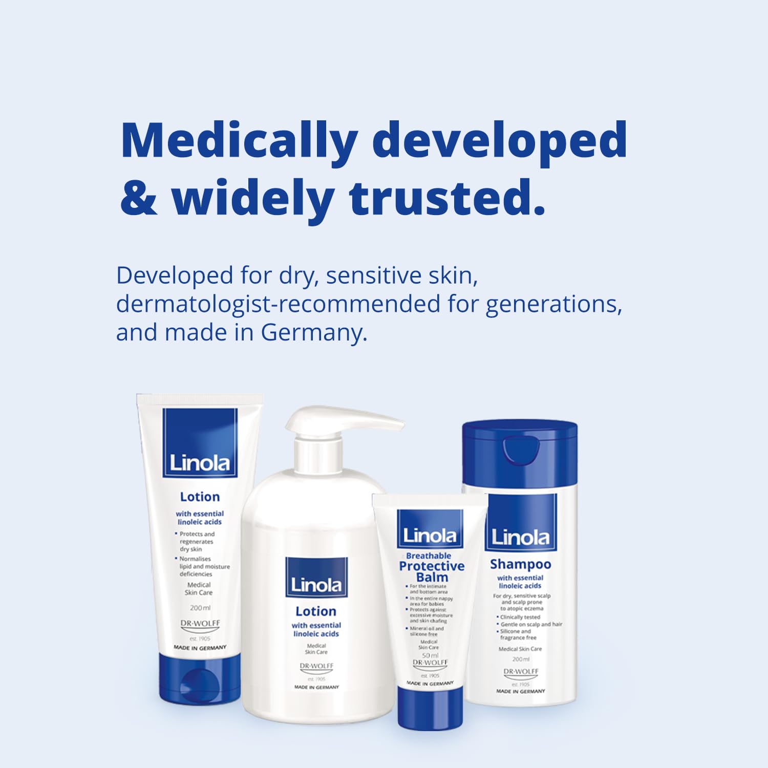 Linola Shampoo heritage since 1938, trusted scalp care